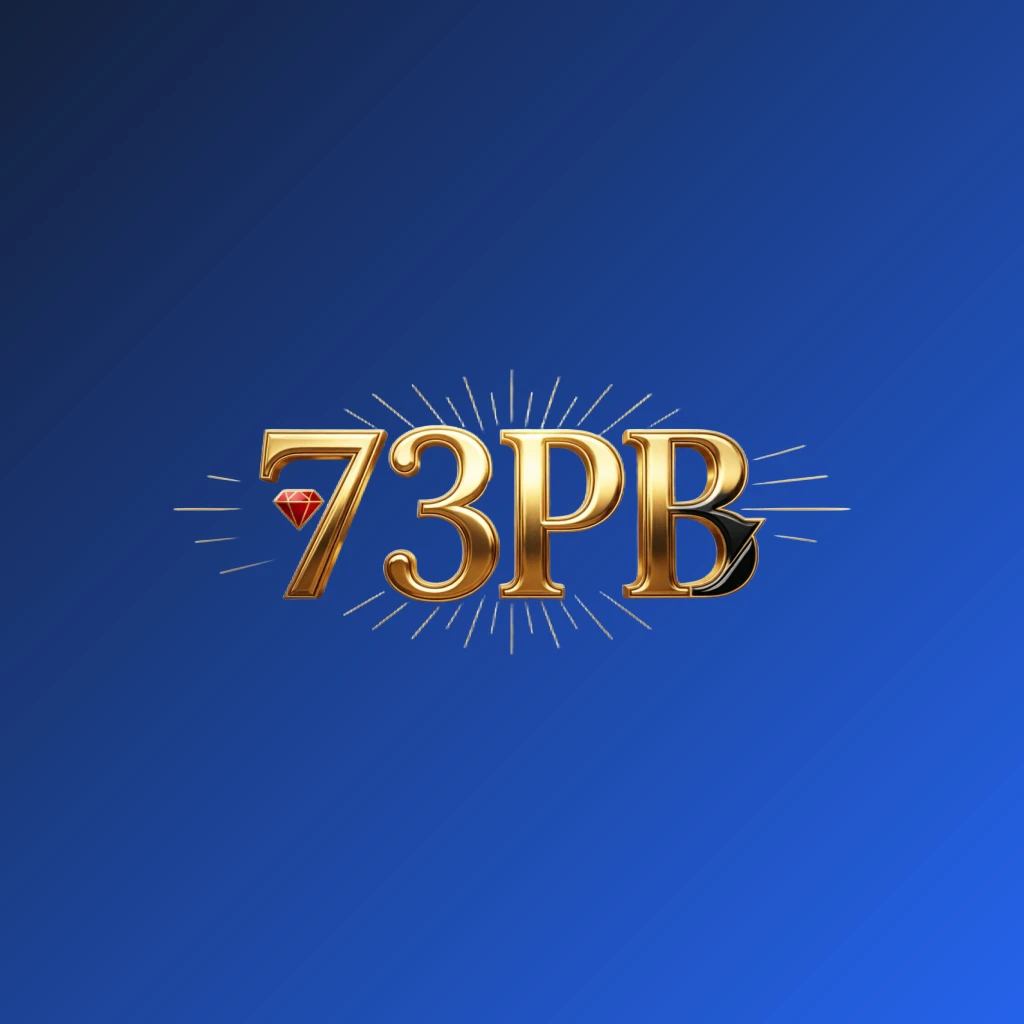 Logotipo de cassino de luxo para 73PB com texto em gradiente dourado rico, detalhes em vermelho e preto, luzes elegantes e um estilo de entretenimento sofisticado em uma marca nominativa retangular horizontal ampla sobre fundo transparente
